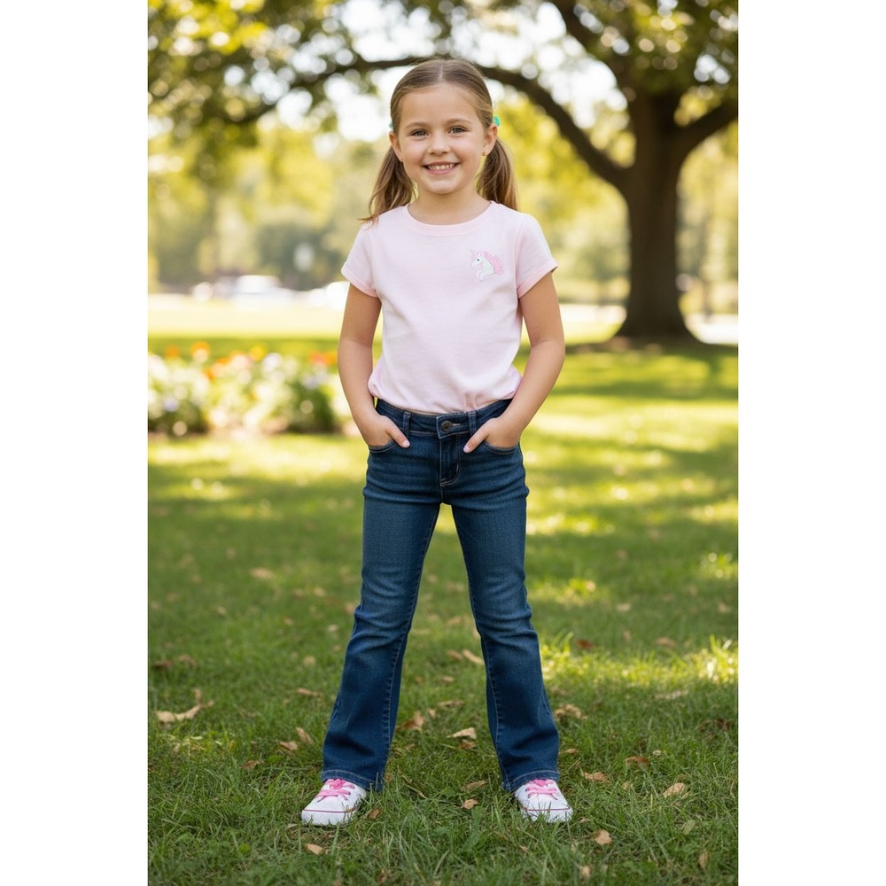 The Children's Place Girls Bootcut Jeans Dark Wash Size 10 Adjustable Waist NWT